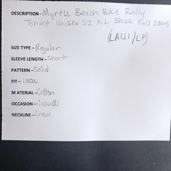 Myrtle Beach Bike Rally T Shirt Unisex Size XL - Picture 8 of 8